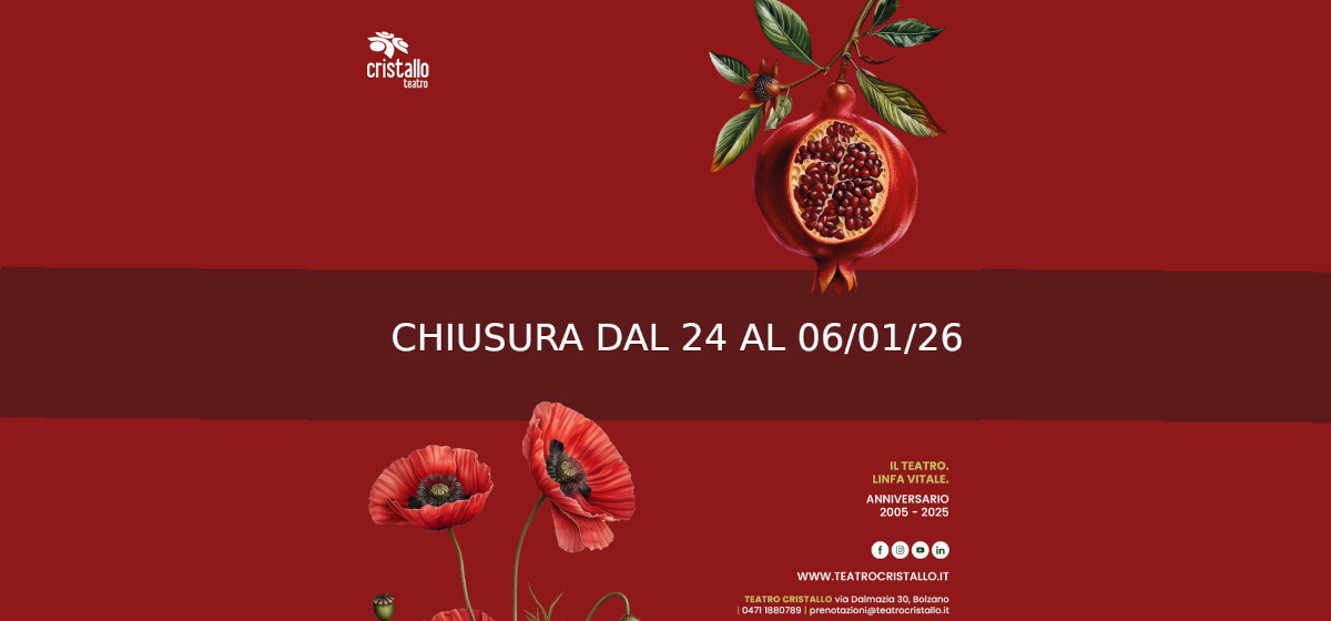 Chiusura natalizia Teatro e Cassa Cristallo